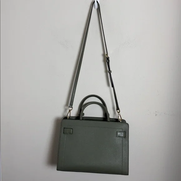 Michael Kors Rayne Saffiano Leather Satchel Olive Green - Picture 6 of 10